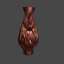 wawe vase spiralprint art flowers black decor 3d print model - Mito3D