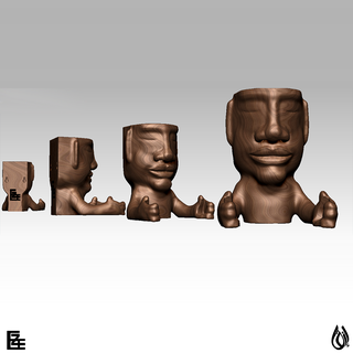 wc paper holder toilet home roll sculpture bust decor funny decoration easter island africa 3d print model - Mito3D
