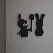 wc lapins art l'humour toilettage pipi room 3d print model - Mito3D