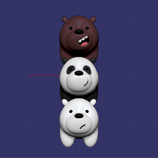 nos desnudos osos varios los escandaloso de dibujos animados figura 3D print model - Mito3D