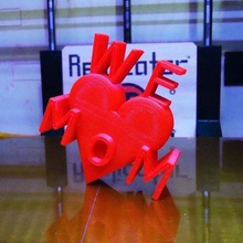 noi amiamo la mamma art segni loghi festa della madre amore cuore 3d print model - Mito3D