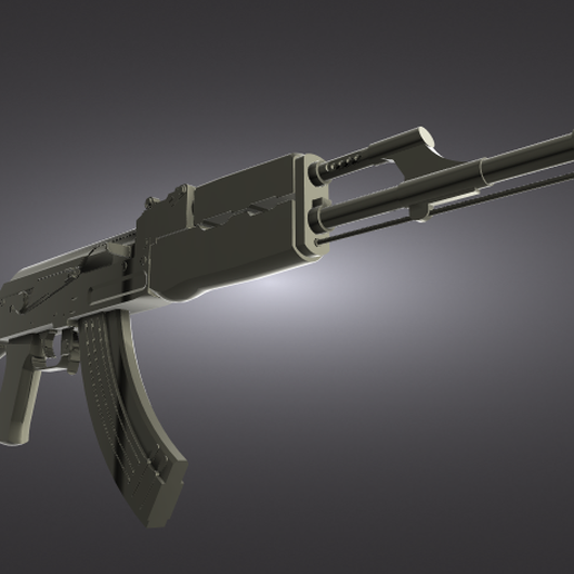 Waffe ak47 Gewehr 3D print model - Mito3D