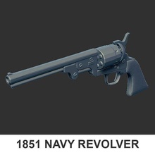 arme pistolet 1851 marine revolver 3d print model - Mito3D