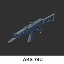 weapon gun aks 74u 3d print model - Mito3D