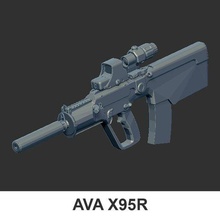 arma pistola Avas x95r 3d print model - Mito3D