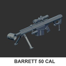 arma fogo Barrett 50cal 3d print model - Mito3D
