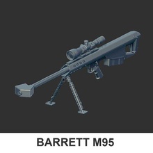 arme pistolet Barrett m95 3d print model - Mito3D