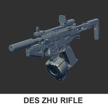 weapon gun des zhu rifle 3d print model - Mito3D
