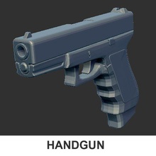 weapon gun handgun 3d print model - Mito3D
