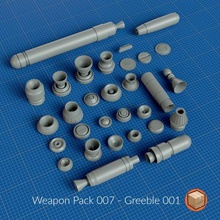 arme pack 007 art feu 3d print model - Mito3D
