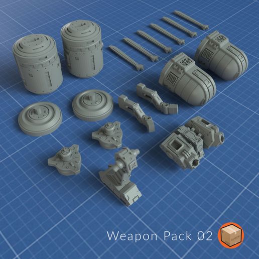 weapon pack 02 gundamweaponpack gunplabuilder gundam gundamweapon gundamaccessories gundamfan gundamwings heavyarms 3D print model - Mito3D