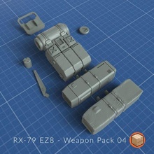 arma pacote 04 gundamweaponpack construtor gundam acessórios gunda gundamfan macacão 3d print model - Mito3D