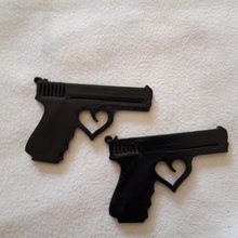 arma argolas coração joalheria brincos aros aritos armas suicídio fogo pistola 3d print model - Mito3D