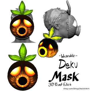wearable display - deku mask majora's couples majora zelda cosplay 3d print model - Mito3D