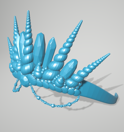wearable mermaid crown jewelry jewel sea shell 3d print model - Mito3D