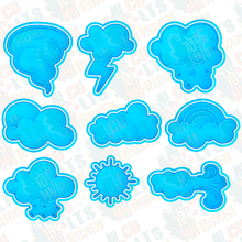 weather cookie cutter set 9 stamp cookies cook cithen cutters forecast meteorology nature 3d print model - Mito3D