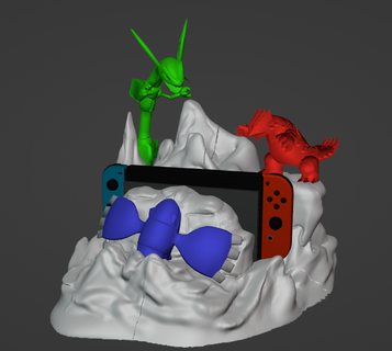 weather trio switch stand pokemon kyogre groudon rayquaza 3d print model - Mito3D