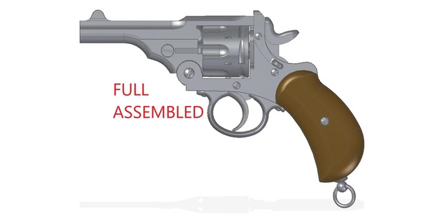 webley mki retro weapon revolver ammo bullet world war england great britain 3d print model - Mito3D