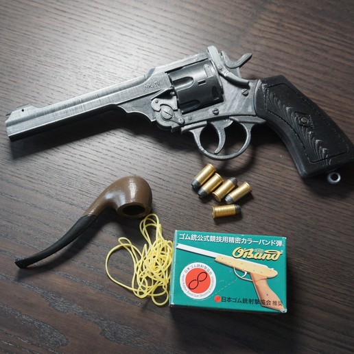 webley mk ıv lastik bant silah çeşitli grup kauçuk revolver fonksiyonel oyuncak prop sahne 3D print model - Mito3D