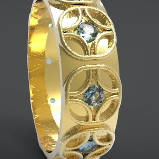 banda de casamento jóias jóia anel solitaire senhora 3D print model - Mito3D