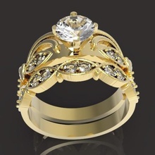banda de casamento jóias jóia anel solitaire senhora 3d print model - Mito3D