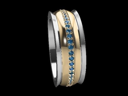 mariage bande 5 anneaux engagement 3d print model - Mito3D