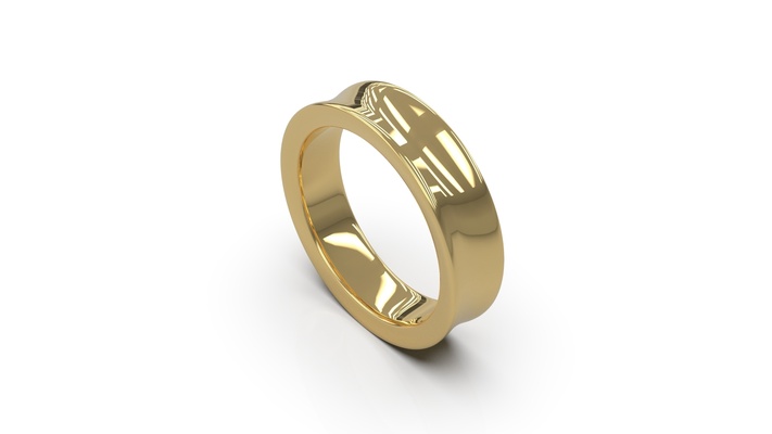 wedding band gold man women love ring - us 10 woman silver stl printed luxury 3d print model - Mito3D