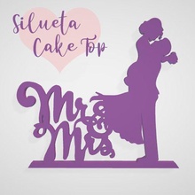 nozze torta silhouette sposa sposo 3d print model - Mito3D