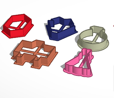 wedding cookie cutters 3d print model - Mito3D