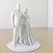 casal casamento decoração do bolo a casa 3dmodel 3dprint 3d print model - Mito3D