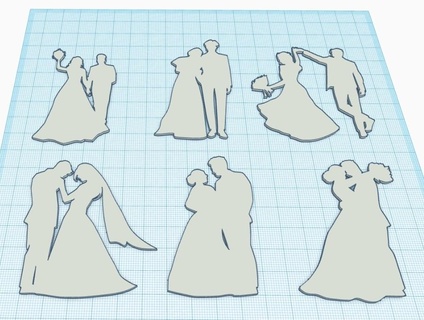 Boda decoración grande paquete 6 cifras matrimonio 3d print model - Mito3D