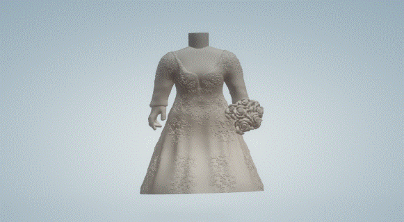 wedding dress 025 funko pop 3d print model - Mito3D