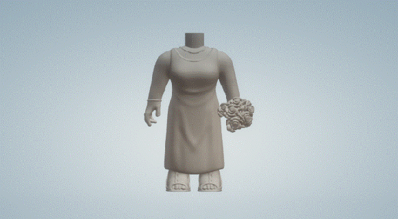 düğün elbise 031 Funko pop Sanat 3d print model - Mito3D