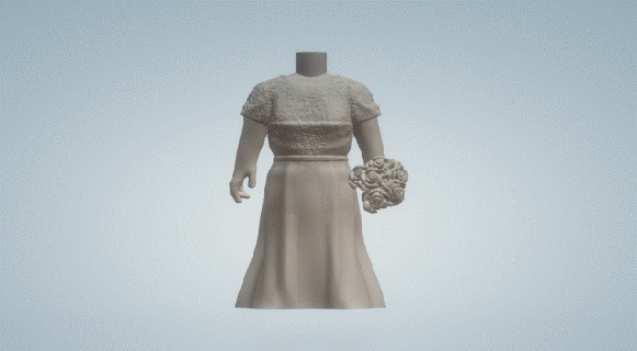 düğün elbise 044 Funko pop Sanat 3d print model - Mito3D