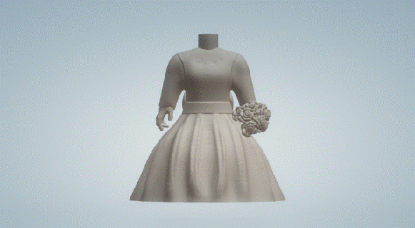 Hochzeit Kleid 047 funko Pop Kunst 3d print model - Mito3D