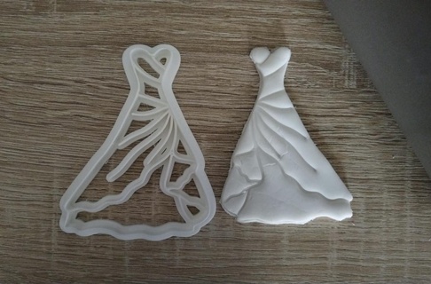düğün elbise kurabiye kesici 3d print model - Mito3D