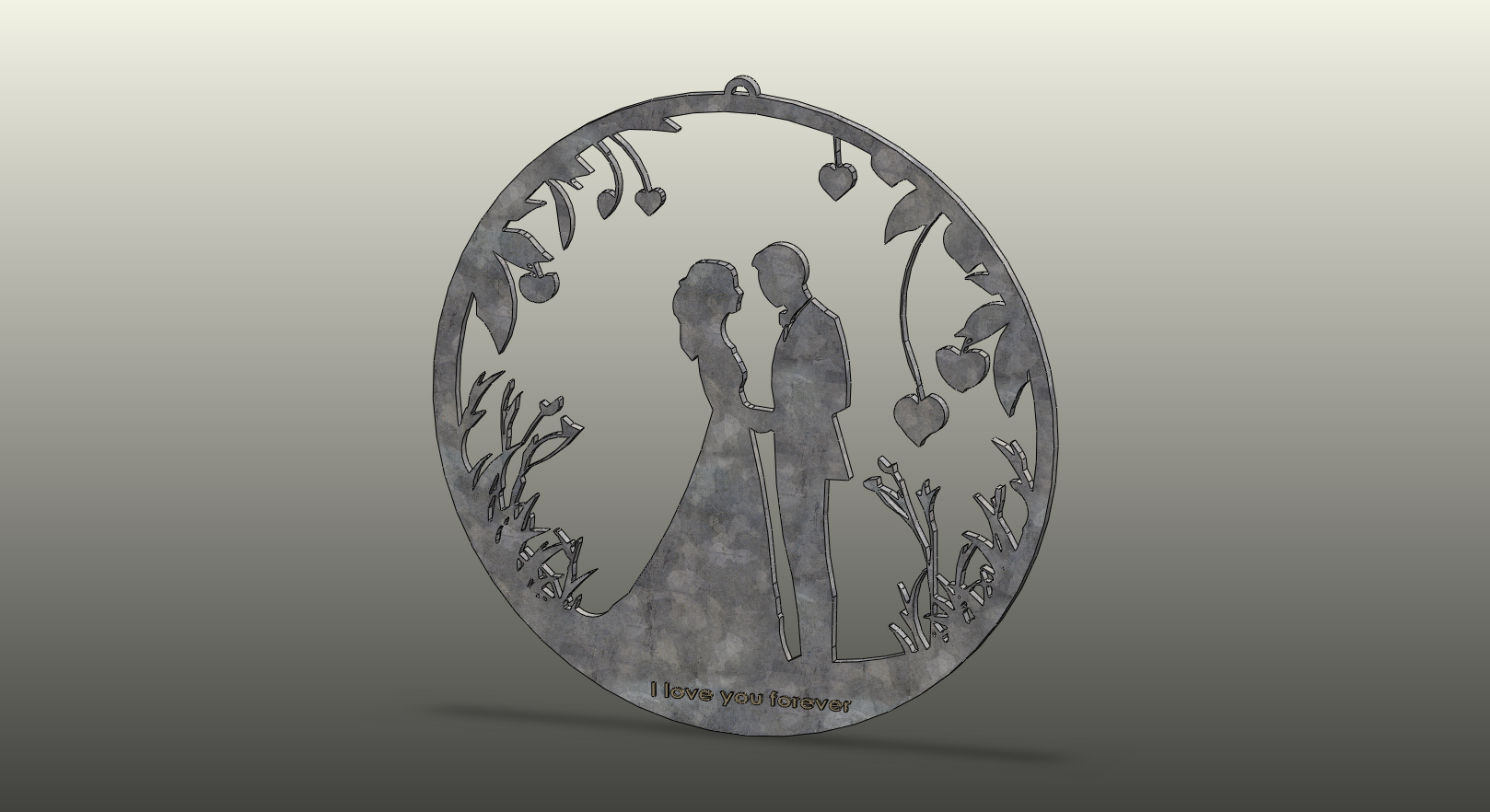 Casamento casado casal arte 3D print model - Mito3D