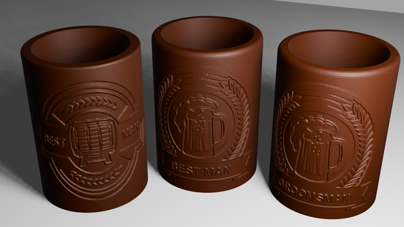 wedding party beer koozies Home gift coozie drink soda can alcohol easy 3d print model - Mito3D