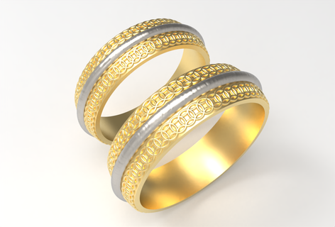mariage bague tressé mariée 3dmodel sterling bijoux Canada Etats Unis L'Europe or imprimable argent anneaux bande empilable bandes empiler 3d print model - Mito3D