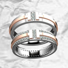 Hochzeit Ring Schmuck Ringe Engagement Rose Gold Diamant Platin nh 3d print model - Mito3D