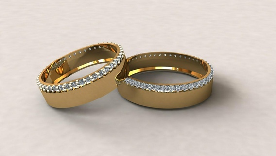 düğün yüzük 009 takı 3d yüzükler evlilik cad mücevher 3dm nişan 3d print model - Mito3D