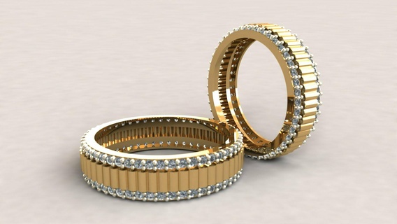wedding ring 011 jewelry 3d rings marriage cad jewel 3dm engagement diamond gold gold-ring 3d print model - Mito3D