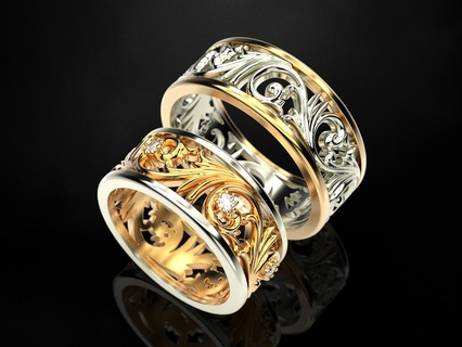 mariage bague 61 bijoux impression 3dprinted imprimable anneaux conception bijou d'or mode or prototypage argent 3d print model - Mito3D