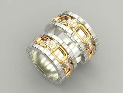 Boda anillo 68 joyería joya impresión 3dprinted imprimible anillos diseño dorado Moda oro prototipos plata cadena enlace 3d print model - Mito3D