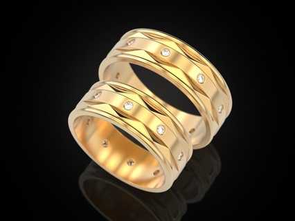 nozze squillare 83 gioielleria Stampa 3dprinted stampabile anelli design gioiello d'oro stampa oro argento pneumatico Filo modello eccezionale gruppo musicale 3d print model - Mito3D