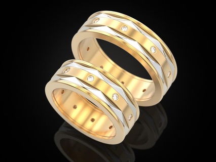 nozze squillare 84 gioielleria Stampa 3dprinted stampabile anelli design gioiello d'oro stampa oro argento pneumatico Filo modello eccezionale gruppo musicale 3d print model - Mito3D