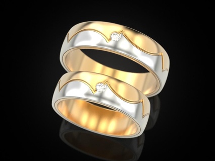 nozze squillare 86 gioielleria Stampa 3dprinted stampabile anelli design gioiello d'oro stampa oro argento pneumatico Filo modello eccezionale gruppo musicale 3d print model - Mito3D