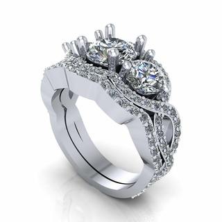 Boda anillo curva diamante anillo r2 pulsera solitario anillo joyería joya diamante joyas zafiro oro arete brazalete personaje diamante anillo Boda anillo Arte solitario 3d print model - Mito3D