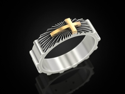 mariage bague traverser bijoux impression 3dprinted imprimable anneaux conception bijou d'or or prototypage argent motard noircissement texture 3d print model - Mito3D