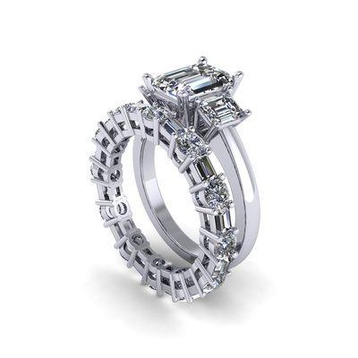boda anillo r13 joyería joya oro compromiso diamante lujoso marquesa 3d print model - Mito3D